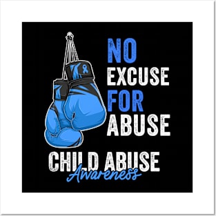 Child Abuse Prevention Awareness Month Blue Ribbon gift idea Posters and Art